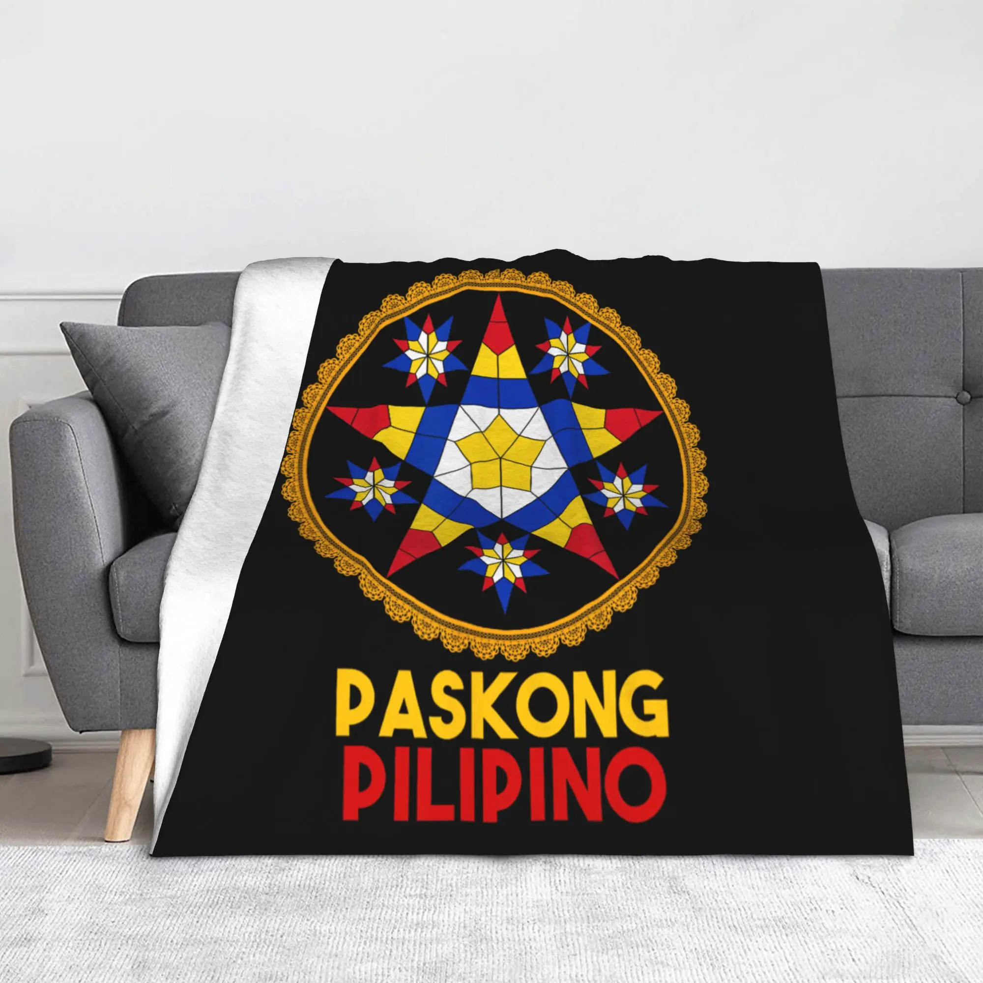 Philippines Pilipinas Filipino Christmas Parol Blankets  Flannel Funny Soft Throw Blanket for Chair Covering Sofa All Season