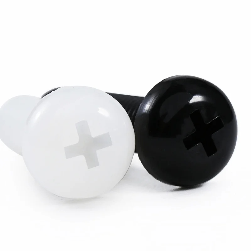 2mm 2,5mm 3mm 4mm 5mm 6mm 8mm negro blanco Nylon Phillips cabeza plana perno aislado plástico Cruz cabeza redonda tornillos métricos