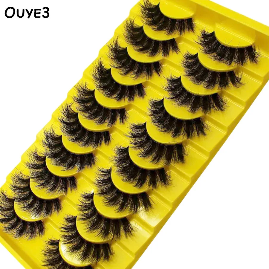 10ペア 低刺激性 DDカール スラヴ風ボリュームつけまつげ 太くてボリュームのあるフルストリップ 大きな3Dカーブでドラマチックなアイメイクに