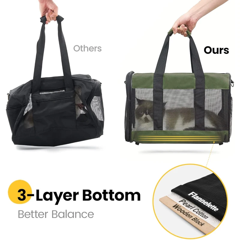 Portable Pet Bag Large Capacity Dog Bag Cat portable foldable small to medium dog cage mesh handbag