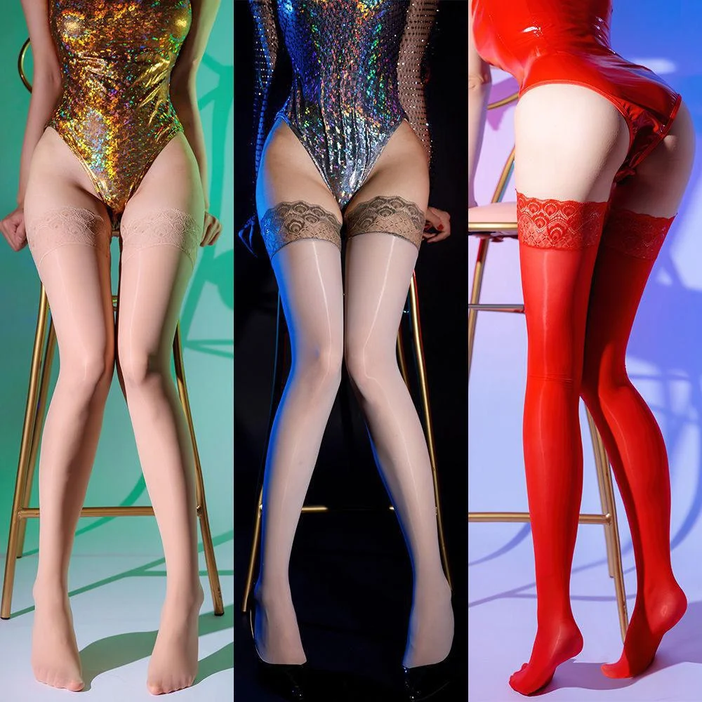 

High-density sexy tight-fitting silicone non-slip lace stockings, high socks, over-the-knee rendering, thigh horse oil stockings