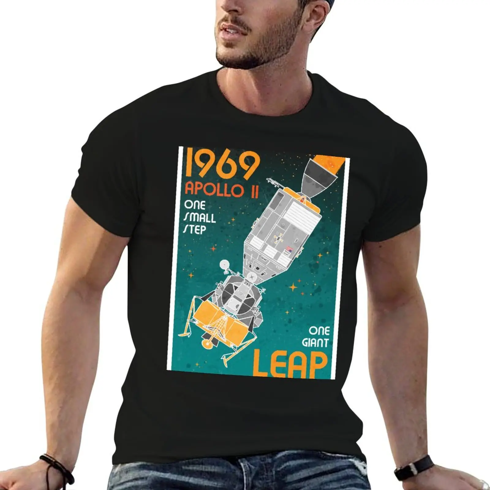 

white pack t shirts 100% man tshirt Giant T-Shirt for cotton 11. One (Retro) Leap Apollo