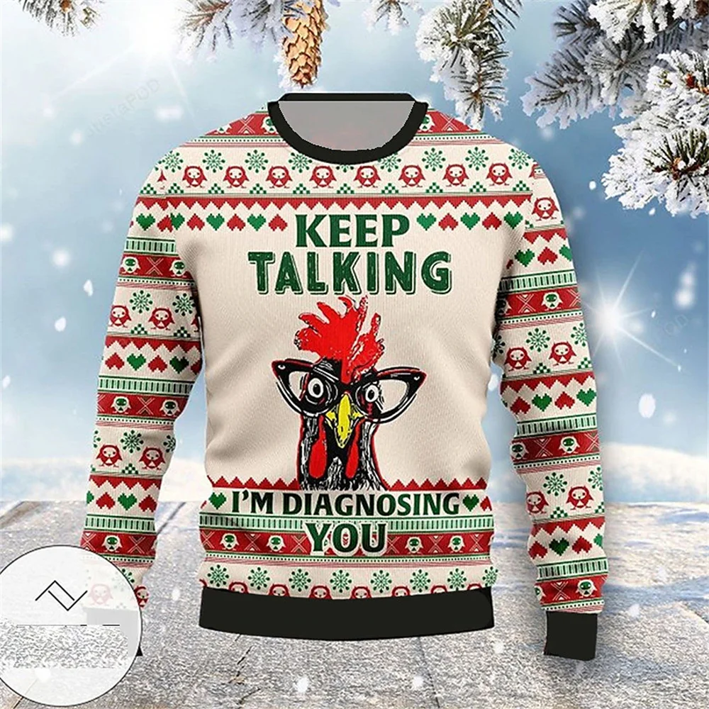 Maglione stampato albero di natale 3D All Over stampato uomo Pullover felpa Casual camicie a maniche lunghe cappotto Unisex Streetwear 2023