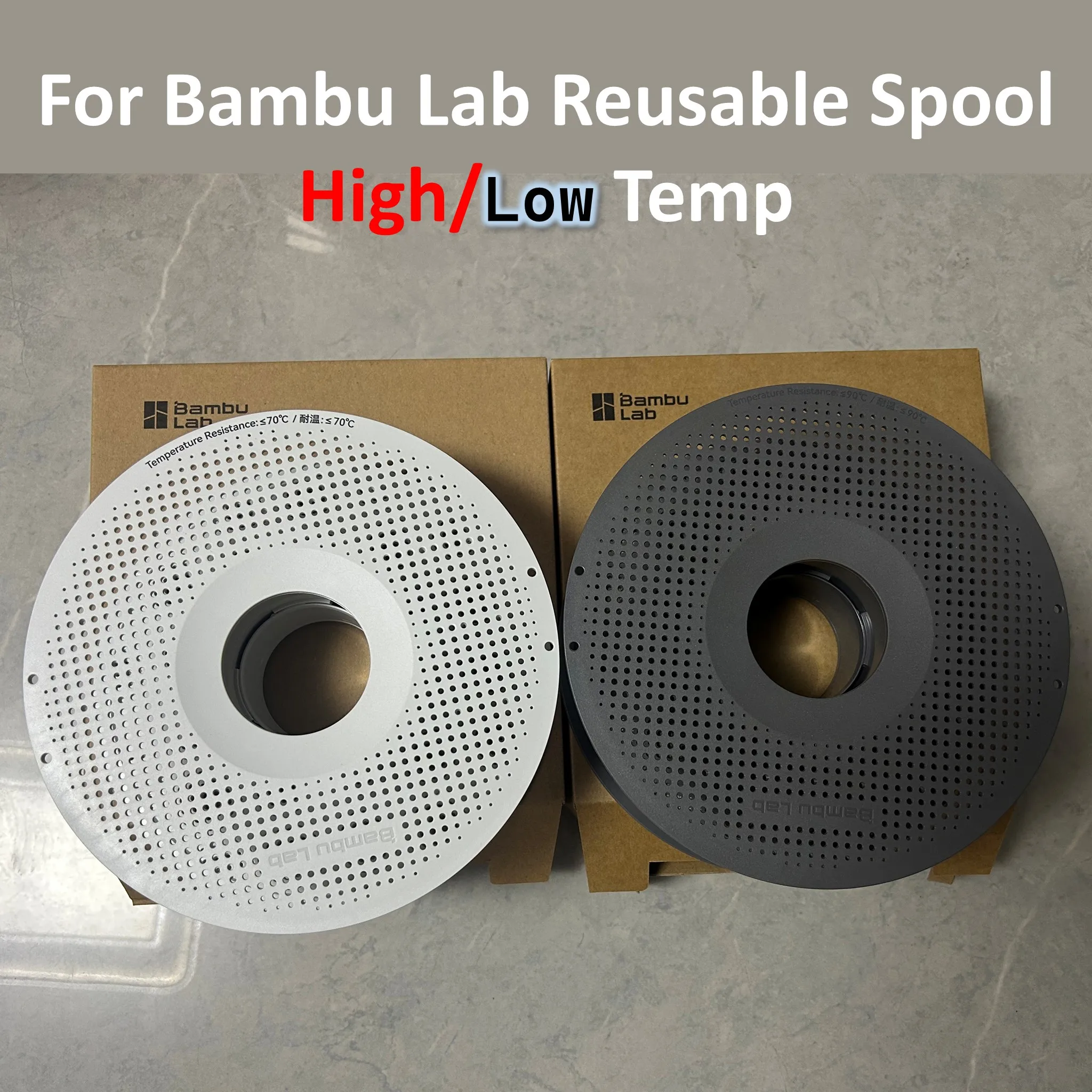 Original Bambu Lab Reusable Spool for AMS, Refillable Filament Holder Reduces Waste, for PLA PETG, 3D Printer Part