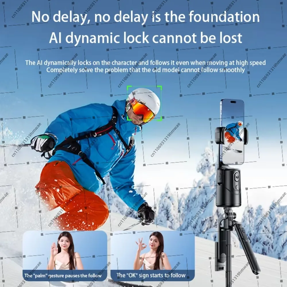 Mobile phone tripod, smart AI facial recognition tracking gimbal stabilizer, used as a mobile phone camera