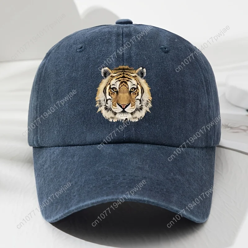 [Gorra de tigre retrô] Boné de beisebol com estampa de tigre macio |   Chapéu unissex ajustável ao ar livre para esportes, pesca, camping e caminhadas