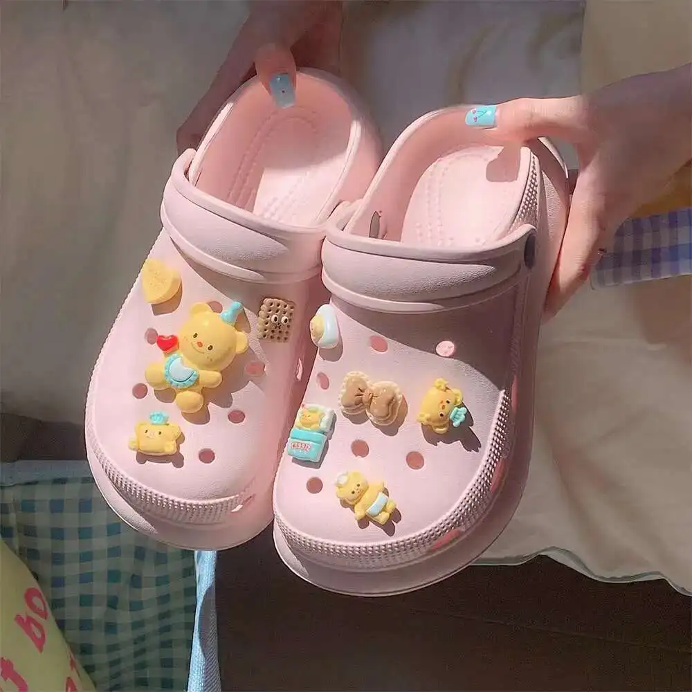 

New Cartoon Silver Bear Garden Sandals Women Clogs Shoes Women's Outerwear Flat Non-Slip Slippers Fashion Sandals