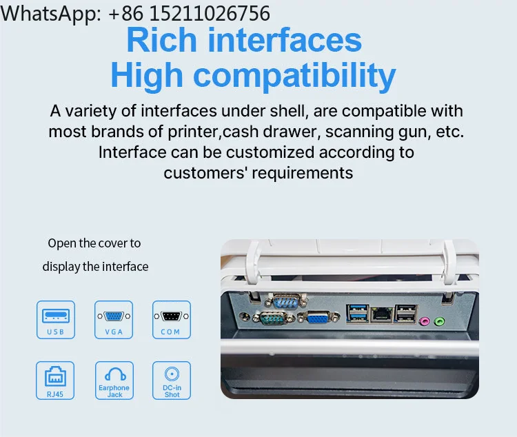 آلة نقاط البيع الكل في واحد لسطح المكتب مع طابعة حرارية محطة فواتير غير متصلة بالإنترنت وشاشة مزدوجة تعمل باللمس ونظام Windows 11 Pos