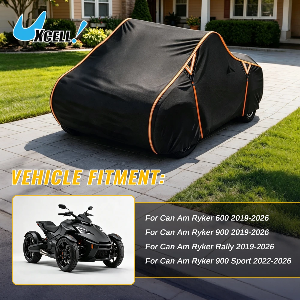 Uxcell Waterproof Full Cover for Can-Am Ryker 900 600 Sport Rally Edition 2019-2026 All-Weather Protection Cover Accessories