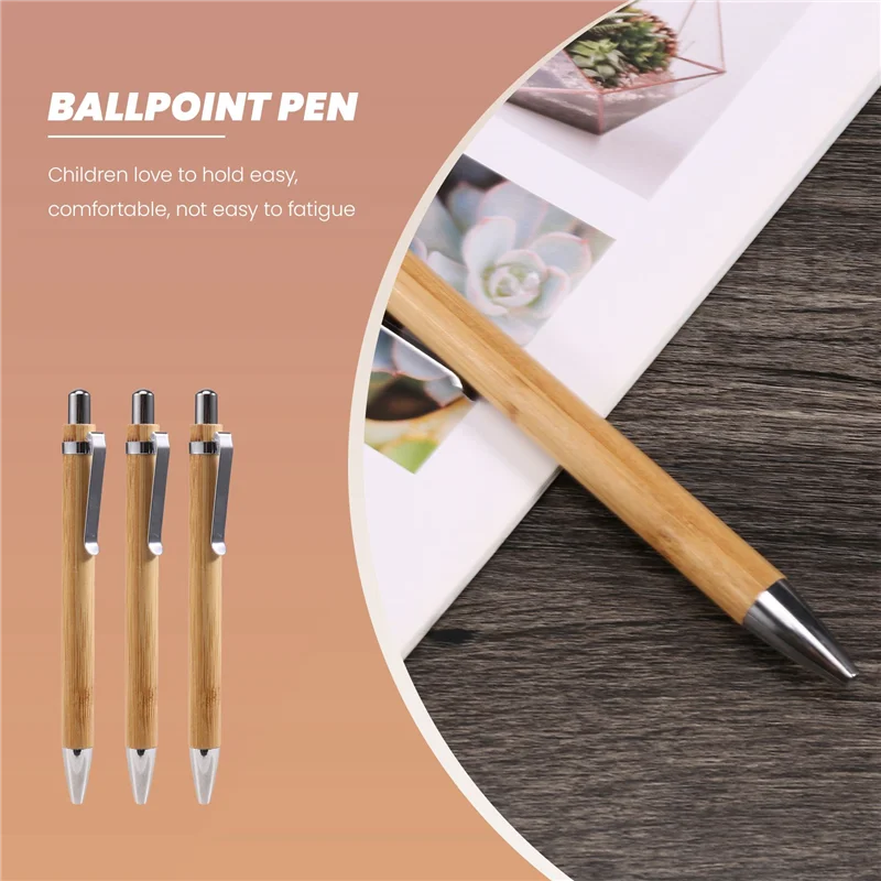 

New Shown-50Pcs/Lot Bamboo Ballpoint Pen Stylus Contact Pen Office & School Supplies Pens & Writing Supplies Gifts With Blue Ink