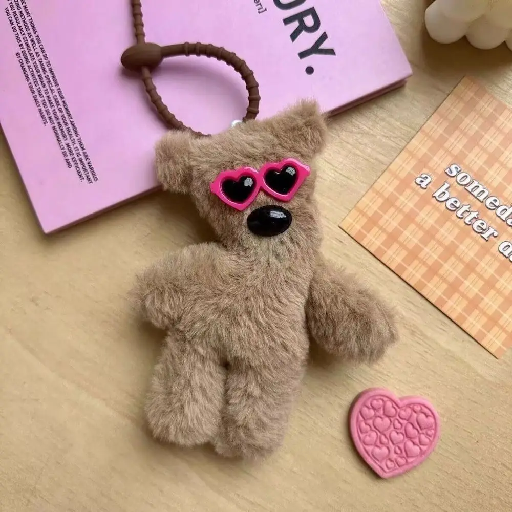 1PC Cute Teddy Bear Doll Pendant Cartoon Decorations Bag Charm Squeak Plush Toy Couple Gift