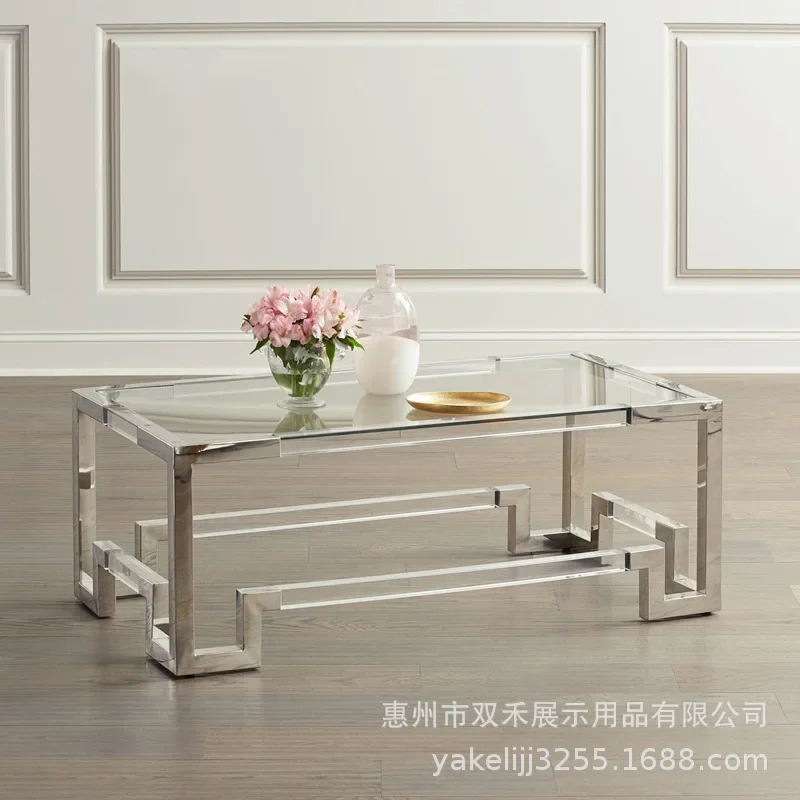 Light Luxury Simple Modern Coffee Table Acrylic Transparent Square Creative Coffee Table Tempered Glass Balcony Casual Tea Table