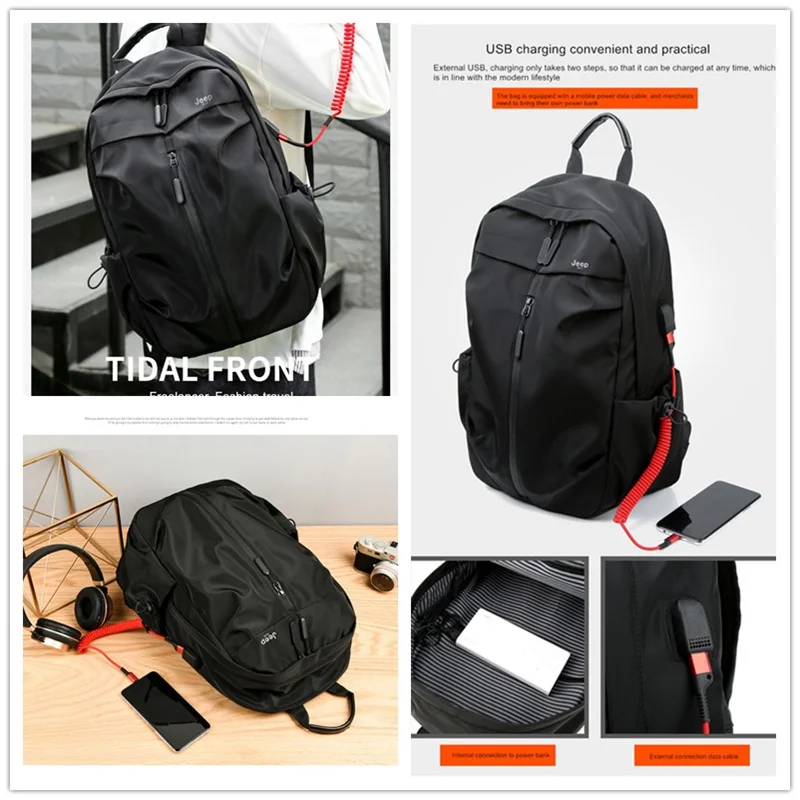 Jeep Buluo Mochila Grote Capaciteit Rugzakken Voor Mannen En Vrouwen Packsack Rugzak 15.6 'Laptop Schooltas Casual Mode Reizen