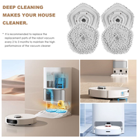 A63Z Top 8Pcs Mop Pad Cloth Parts For Xiaomi Dreame Bot W10 & W10 Pro Self-Cleaning Robot Vacuum Mop Cloth Cleaner Replacement