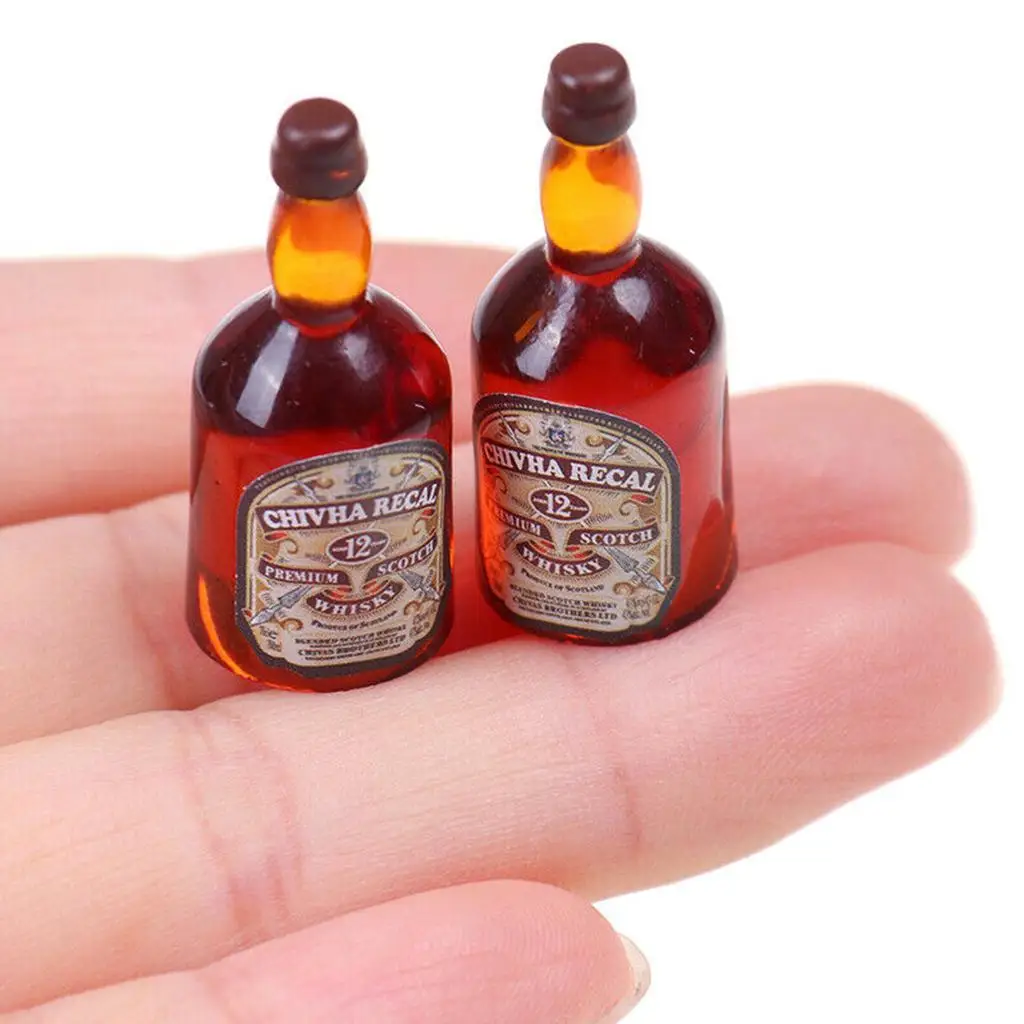 Dollhouse Wine Bottles Resin Miniature Accessories 1 12 Scale Kitchen Decor for Toy House Play