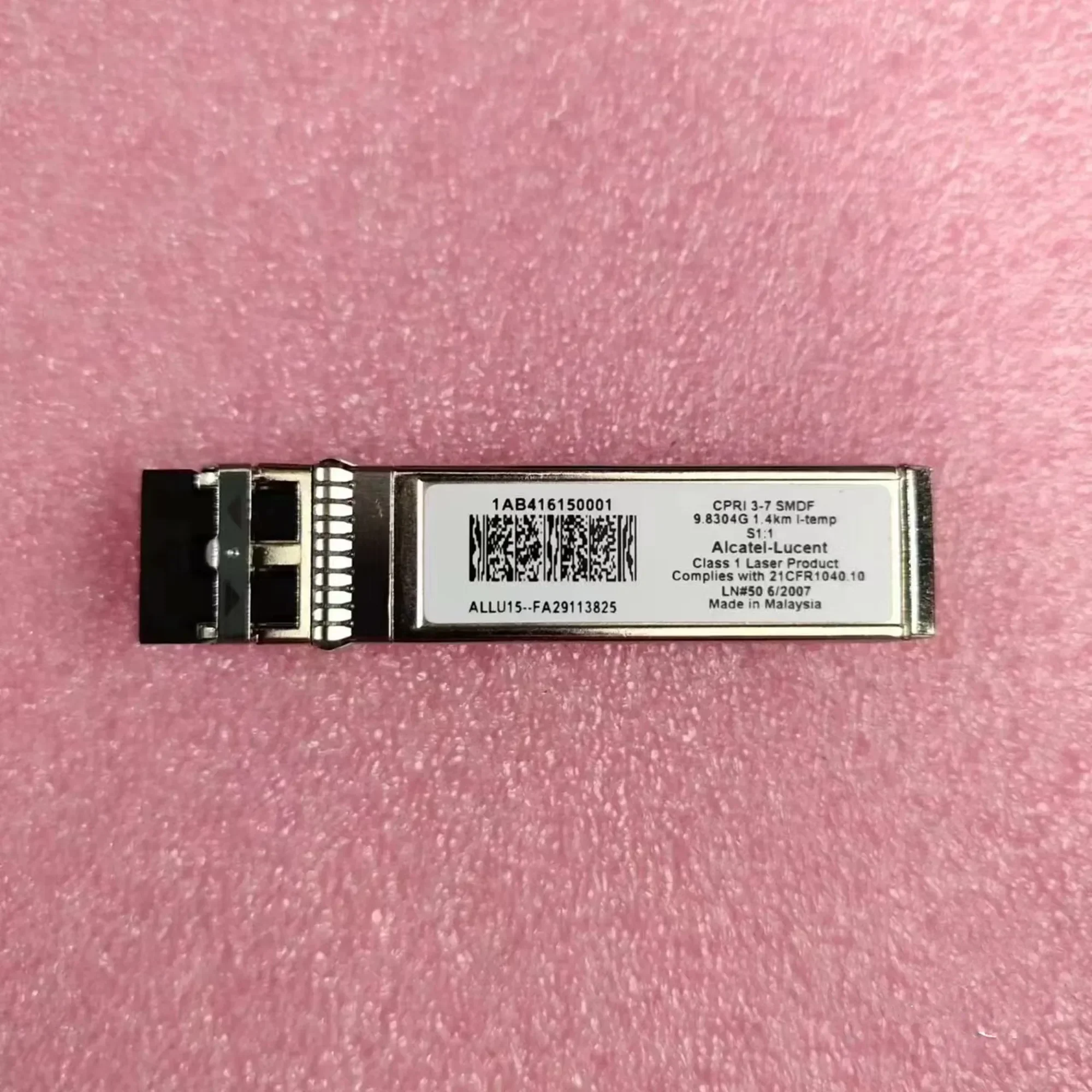 Fiber Module SFP 10G Alcatel Lucent 1AB416150001 9.8304G 1.4KM CPRI SMDF Alcatel Complies with Transceiver Switch