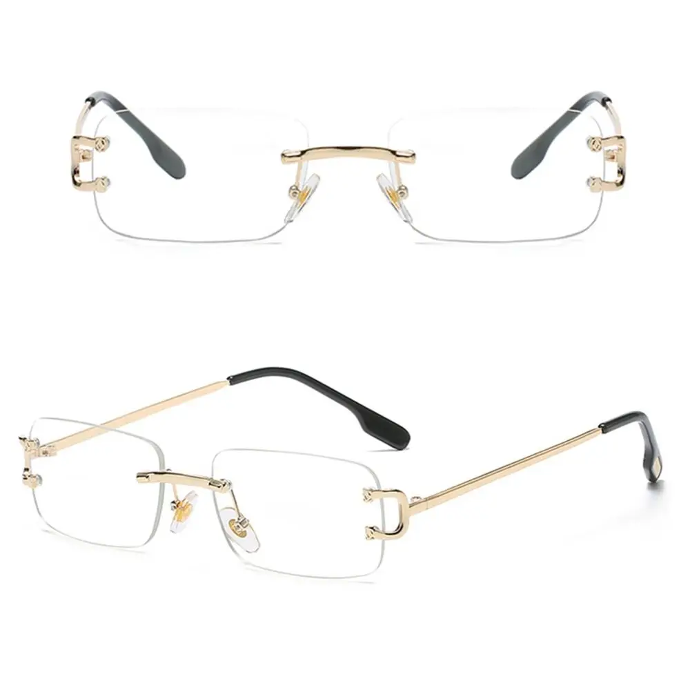 Trendy Vintage Small Metal Sunglasses Retro UV400 Rimless Sun Glasses Summer Eyewear for Women & Men