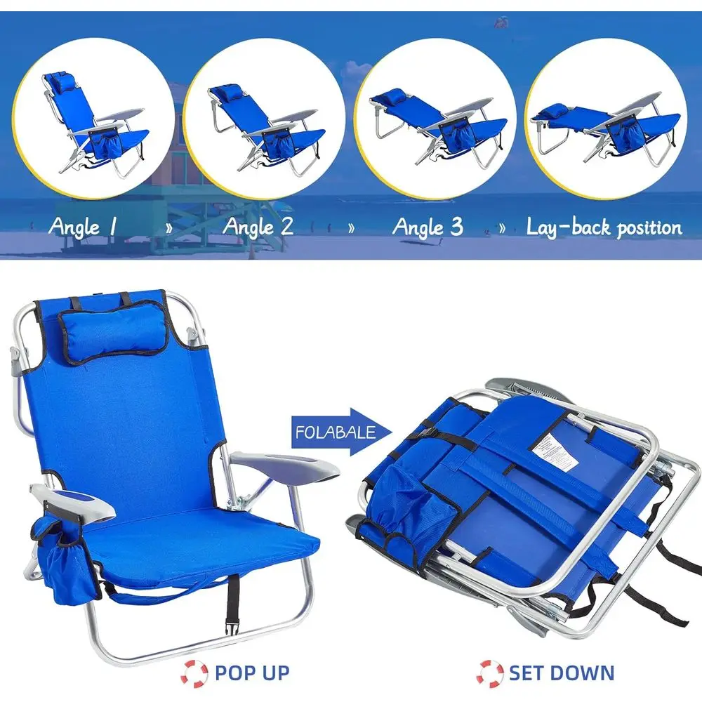 Blue Outdoor Beach and Camping Chair