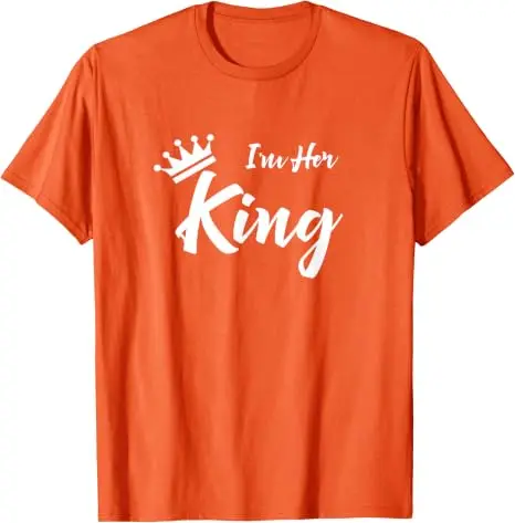 Ich bin ihr König Lustiges T-Shirt für Freund und Freundin Y2k Personalisiertes T-Shirt mit der Aufschrift „Ich bin seine Königin“ Geschenk für Frau, Mann, Jahrestag Kleidung – Detail 14