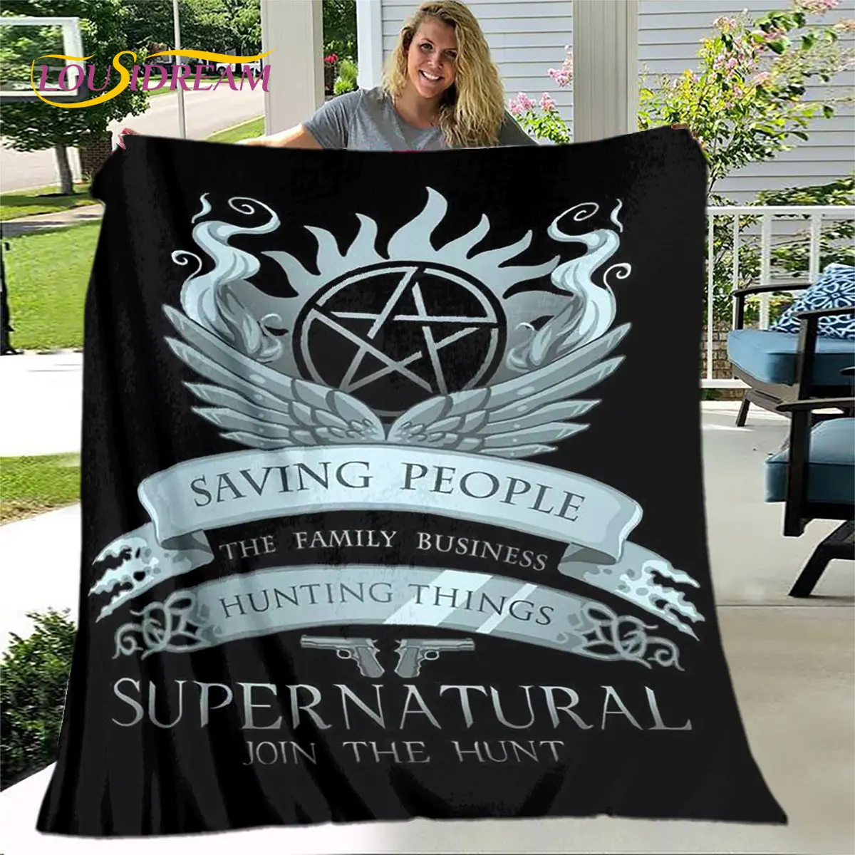 Supernatural Blanket,Flannel Blanket Throw Blanket,Warm Blanket for Home Living Room Bedroom Beds Sofa Office Outdoor Picnic