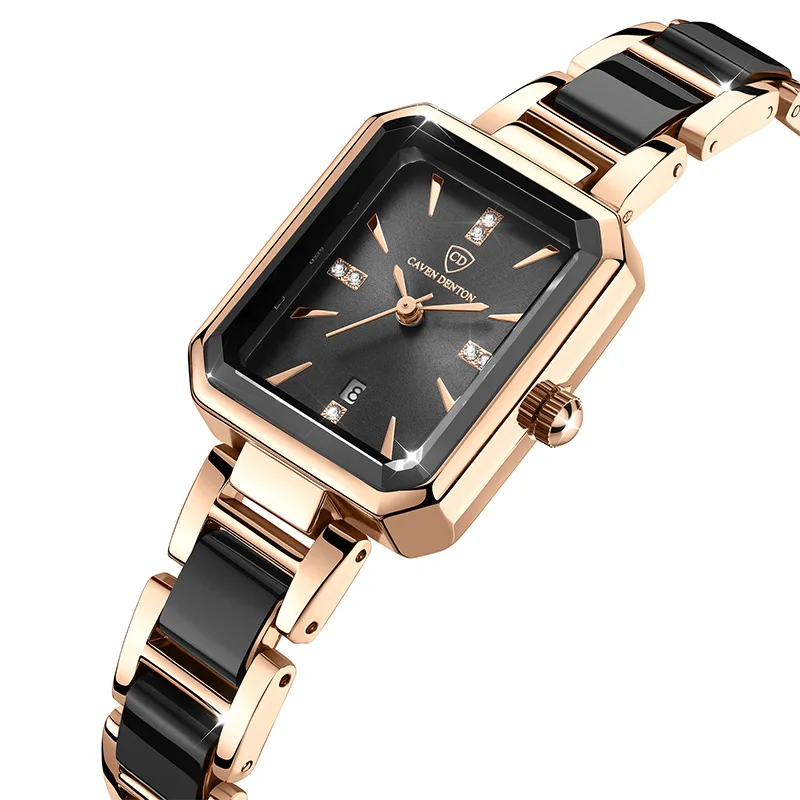 Calendar Light Luxury Diamond Set Watch Women\'s Square Watches Waterproof Quartz Watch for Women