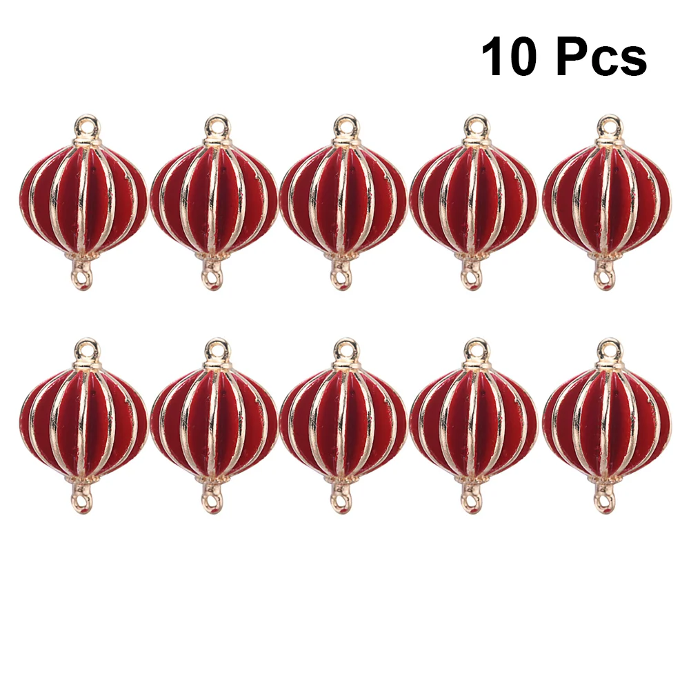 Chinese Style Lantern Shape Pendant Set Red Christmas Decor Autumn Festival Kids Dangle Earrings Jewelry Accessories Premium