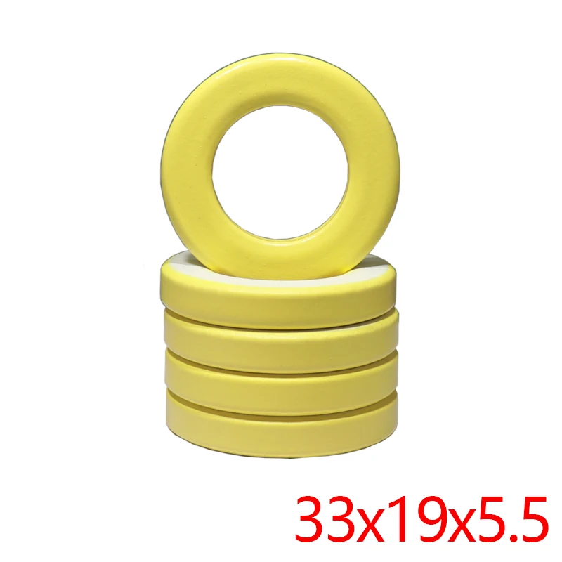 【3-1PCS】33X19X5.5MM Toroid Core Ferrite Chokes Ring Iron Powder Inductor Ferrite Rings Yellow White