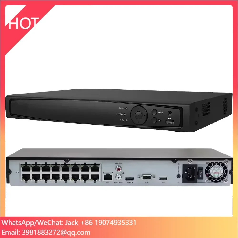 

HK OEM 16 ChannelS NVR POE 4K Two-Way Audio 2SATA up to 10TB PoE Interfaces 16 Port Network Video Recorder