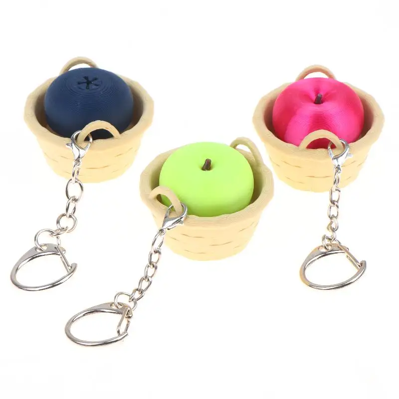 Mini-Klicker-Schlüsselanhänger, Fingerspitzenknopf, Cartoon-Simulations-Frucht-Schlüsselanhänger, niedliches Rucksackornament, Rucksackzubehör – Detail 12
