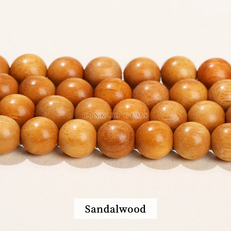 Naturholz Perle Gold Seide Sandelholz runde Buddha Perle 6 8 10mm Pick Größe für Schmuck machen DIY Halskette Armband Zubehör