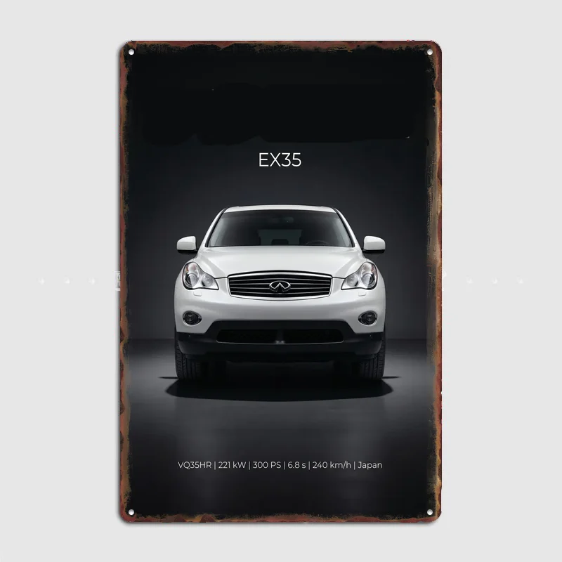 EX35 Car Sedan Front View Poster Metal Custom Sign Indoor Decor Pub Car Club Room Decoration Bar Posters Home Wall Decor
