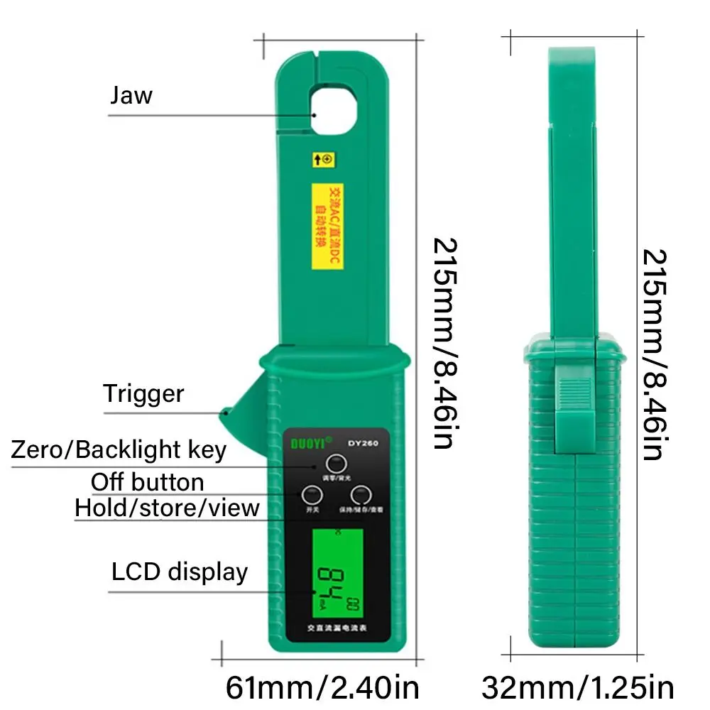 to Operate New Design 0mA‑60A Low Current Tester Car AC DC Leakage Current Clamp Meter for Automotive Anti Interference