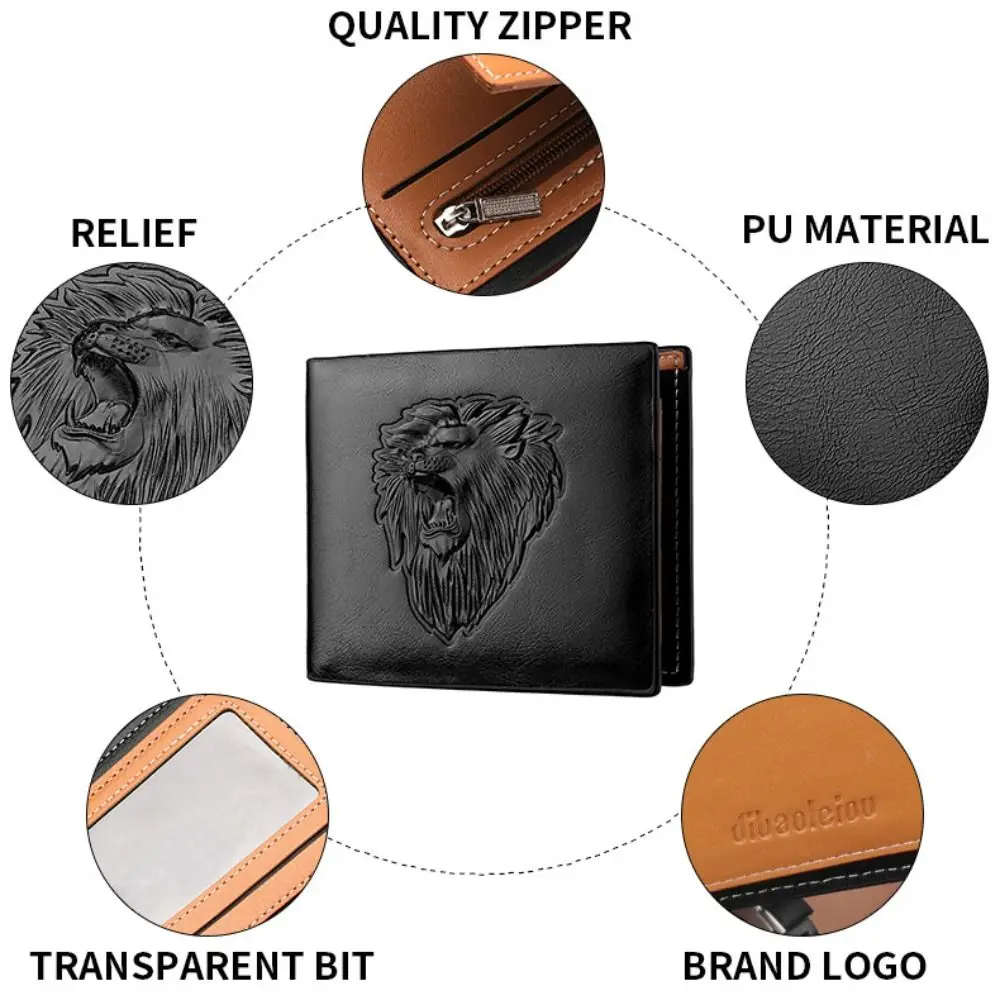 جديد بو الجلود الرجعية الرجال المحفظة الأسود البني القهوة ثلاثة أضعاف جيوب متعددة ثلاثية الأبعاد تنقش حامل بطاقة الهوية بطاقة الائتمان