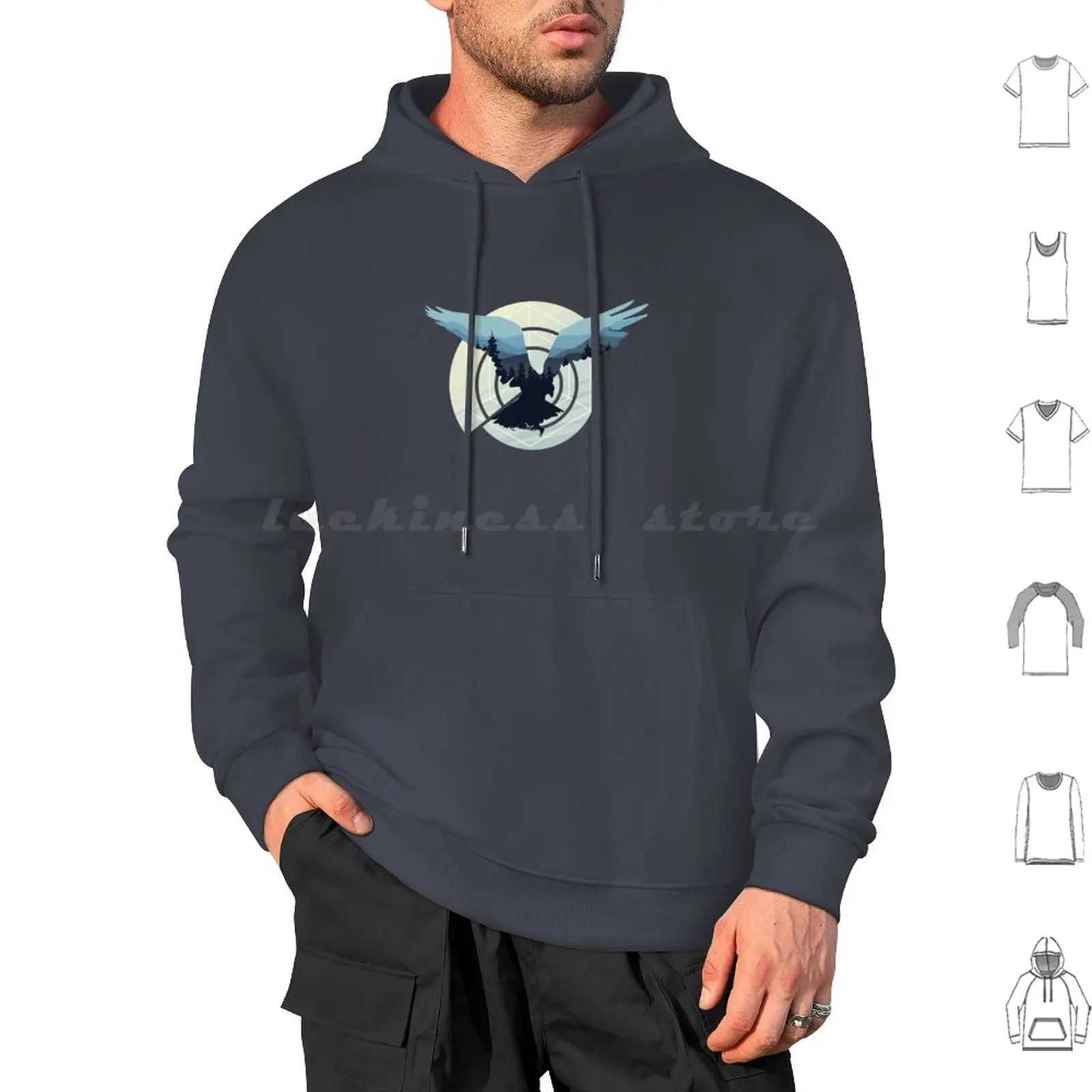 Abstract Bird T-Shirt Hoodie cotton Long Sleeve Art Painting Serenity