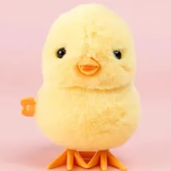 1 Pcs Yellow Jumping Chicken Clockwork Toy Walking Simulation Limb Development Plush Toy Chick