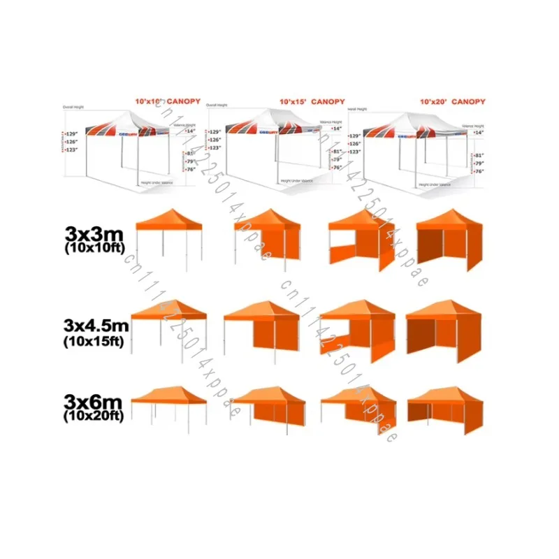 Custom 10x10 Canopy Cover Printing Tent  Personalized Pop Up Tent for Exhibition Outdoor Advertising Event Shelter