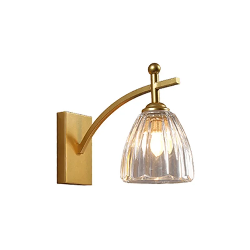 

Vintage American bedroom warm golden wall lamp French classical villa hotel aisle corridor wall glass lamp