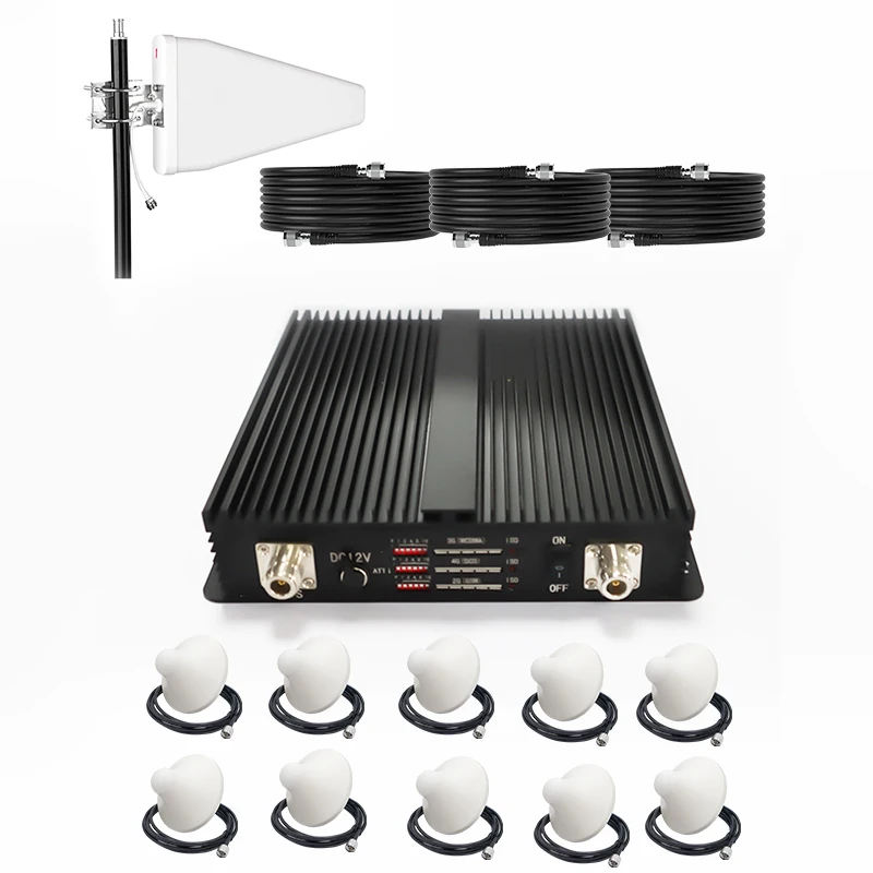 

ROHS Certified Outdoor Cellular Phone Booster GSM Tri-Band 4G 3G 2G Mobile Signal Amplifier 900 1800 2100 Repeater for Home Use