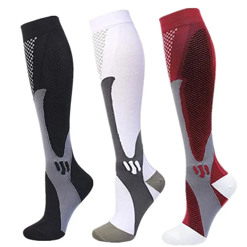1/3 Paar Kompressionssocken Sportsocken Medizinische Pflegestrümpfe Verhindern Krampfadern Socken Schwangerschaft Stillen Sportlich Fußball – Detail 26