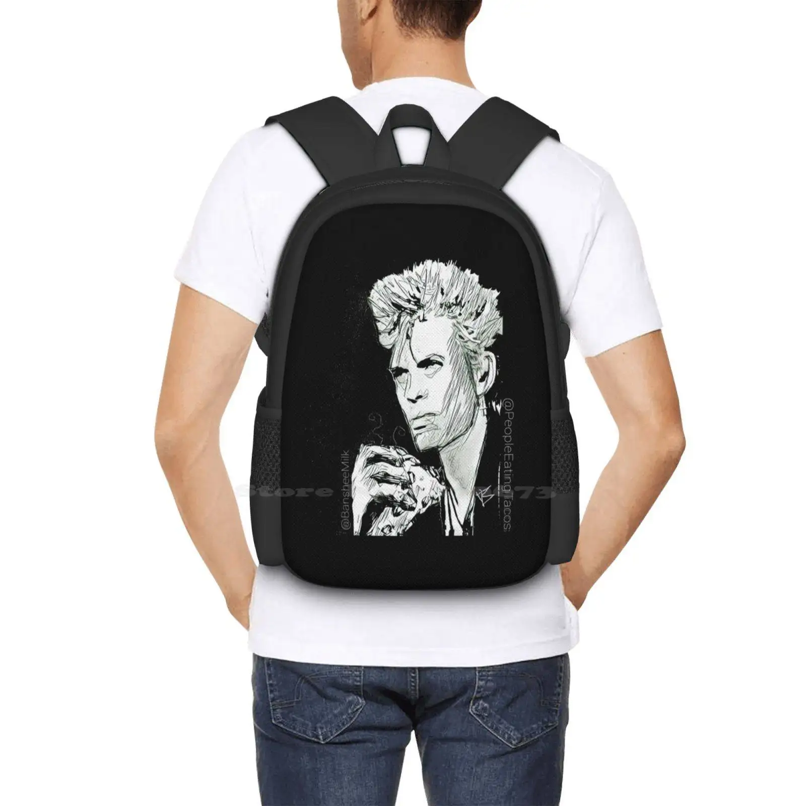 Billy Idle Eating A Taco Hot Sale Backpack Fashion Bags Billyidol