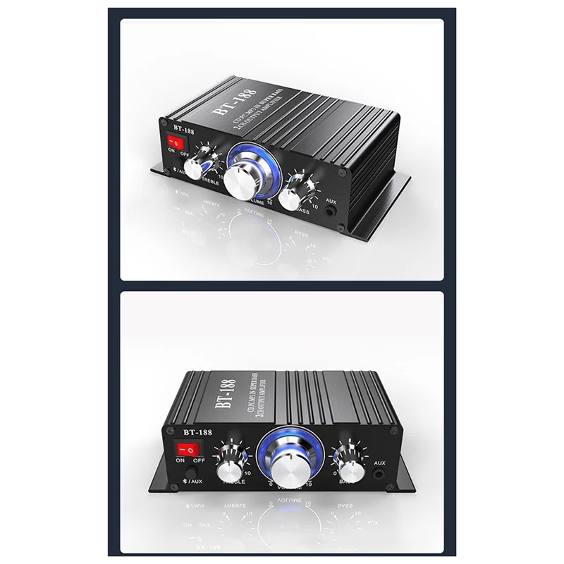 BT-188 เครื่องขยายเสียงบลูทูธดิจิตอล Mini 2-Channel Output คอมพิวเตอร์ที่บ้านเครื่องขยายเสียง 12V รถ-POS