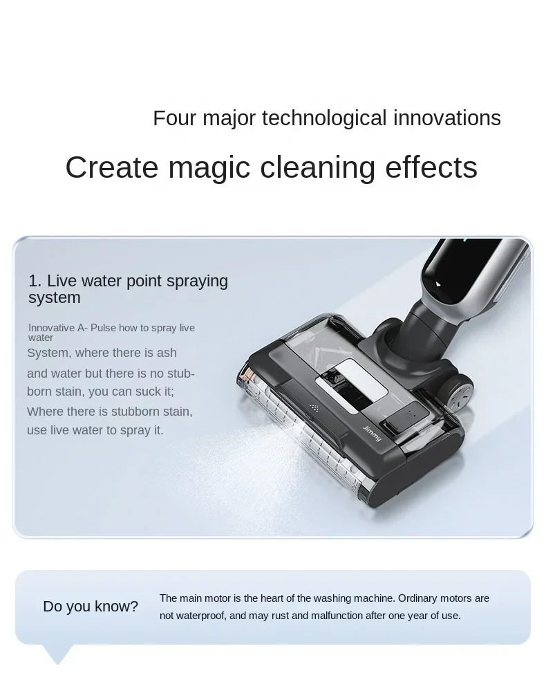 مكنسة كهربائية منزلية من جيمي P4 بولاريس، مكنسة كهربائية، ممسحة أرضية جافة ورطبة، منظف متكامل لإزالة البكتيريا