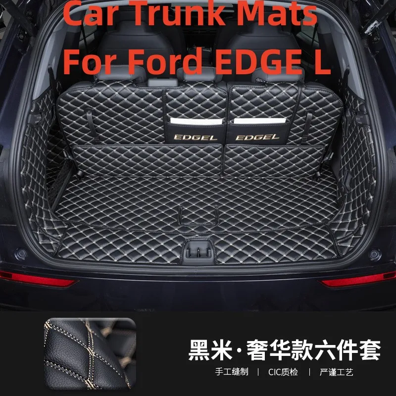 

NEW Luxury Leather Custom Car Trunk MatsFor Ford EDGE L 2023 Auto Accessories Waterproof Anti dirty