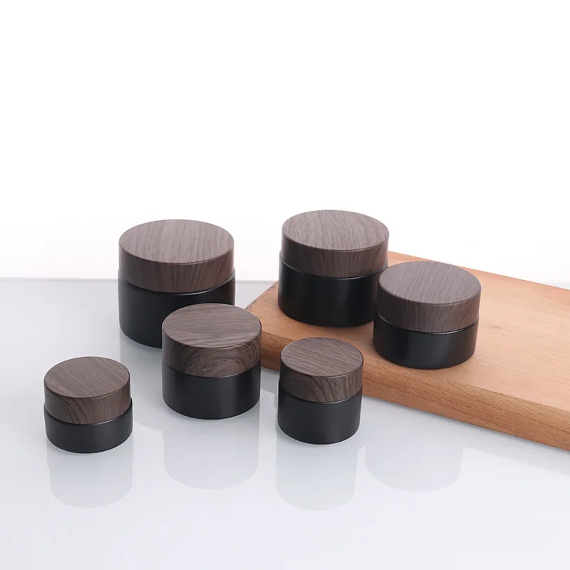 20 グラム/30 グラム/50 グラムガラスマットブラック化粧品フェイスクリーム詰め替えボトルリップクリームサンプルローションゲル容器空の化粧瓶ポット