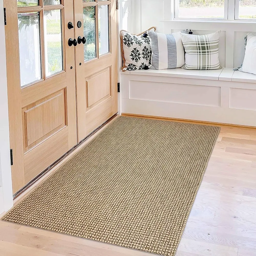 

Boho Rugs for Entryway 3x5 ft Washable Front Door Area Rug Indoor Rubber Backed Kitchen Area Rug Natural Front Porch Mat