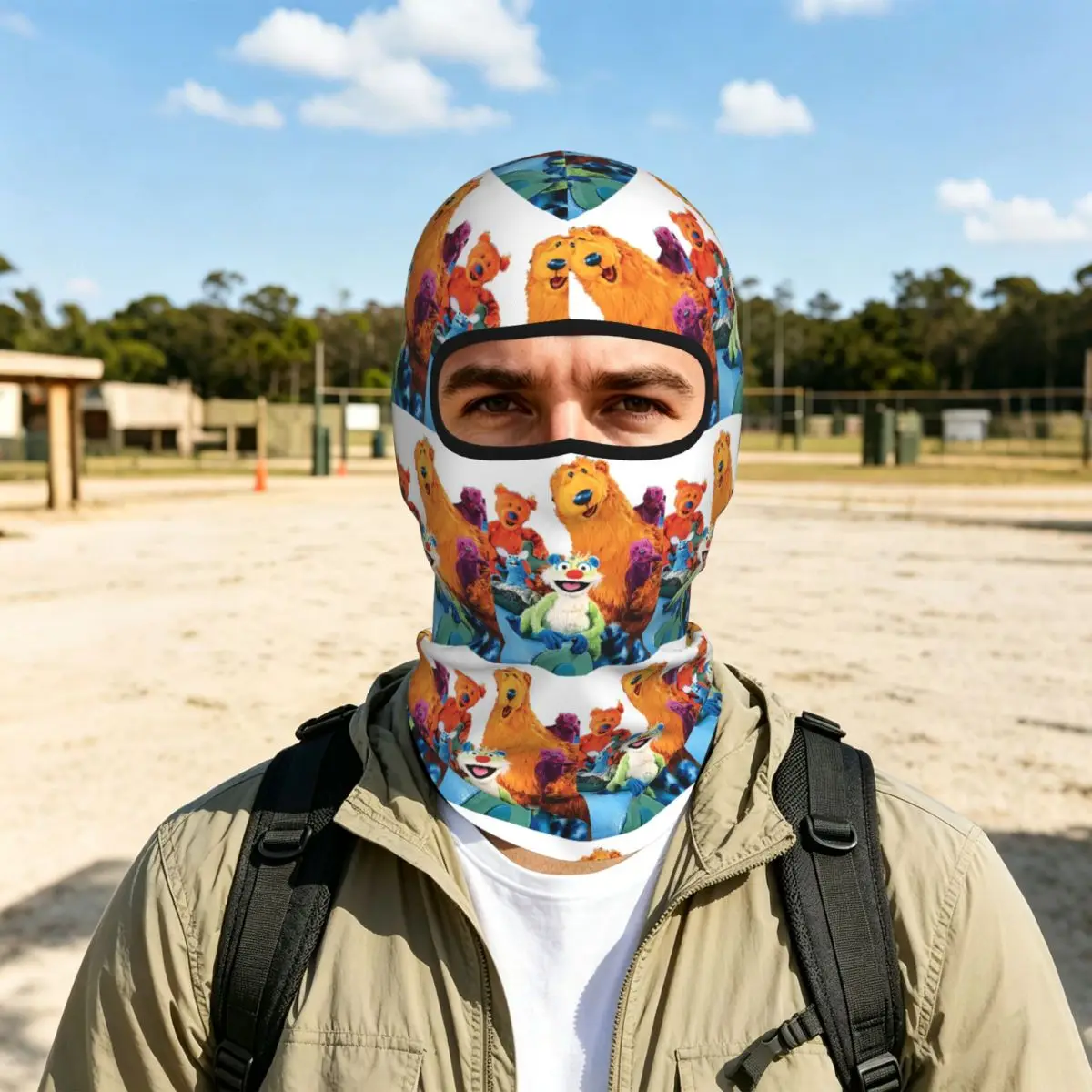 Bear In The Big Blue House Breathable Thin Balaclava Full Face Mask Sun Protection Neck Gaiter For Motorcycle Cycling