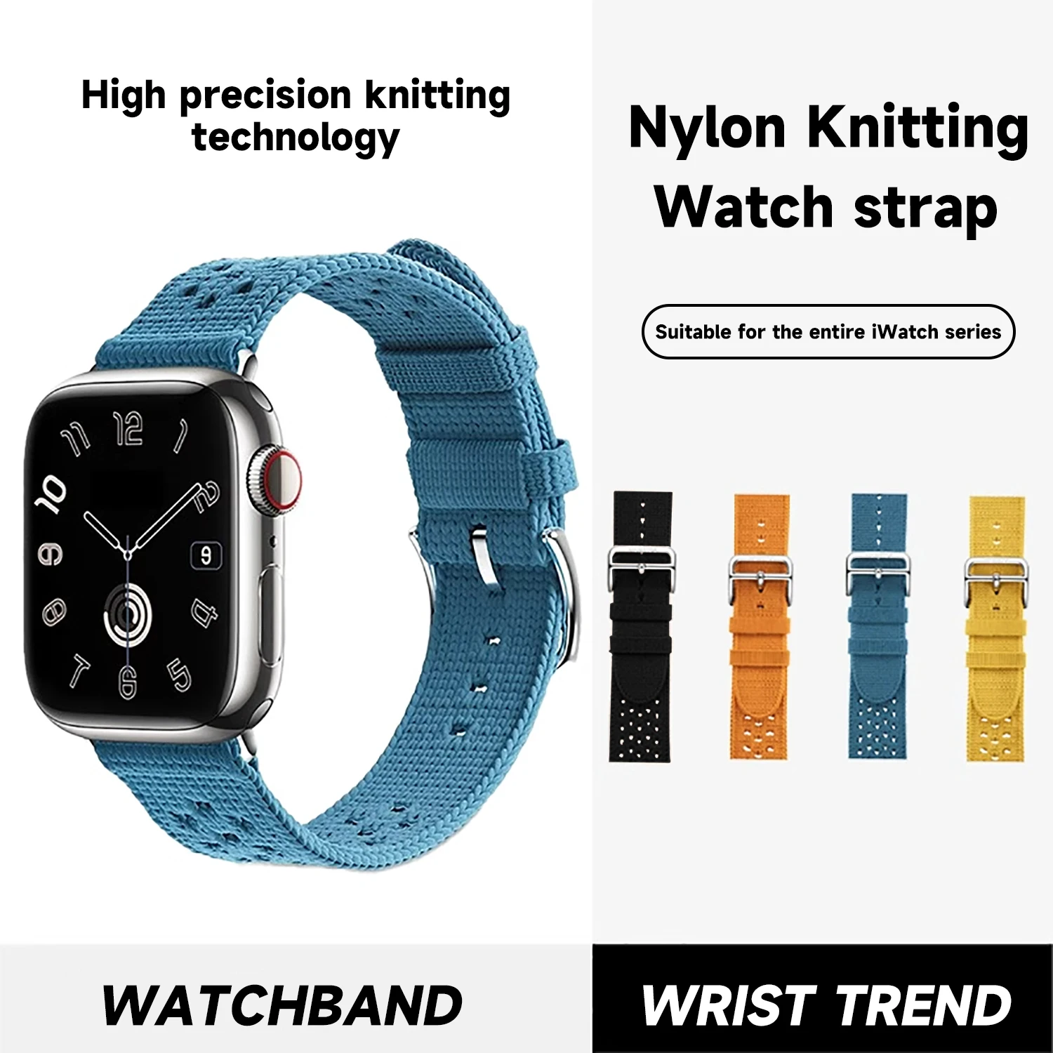 New Tricot Single Tour Band For Iwatch Ultra 2 Apple Watch Series 10 9 8 7 6 Se 5 46mm 41mm 45mm 49MM Strap Jaune deNaples