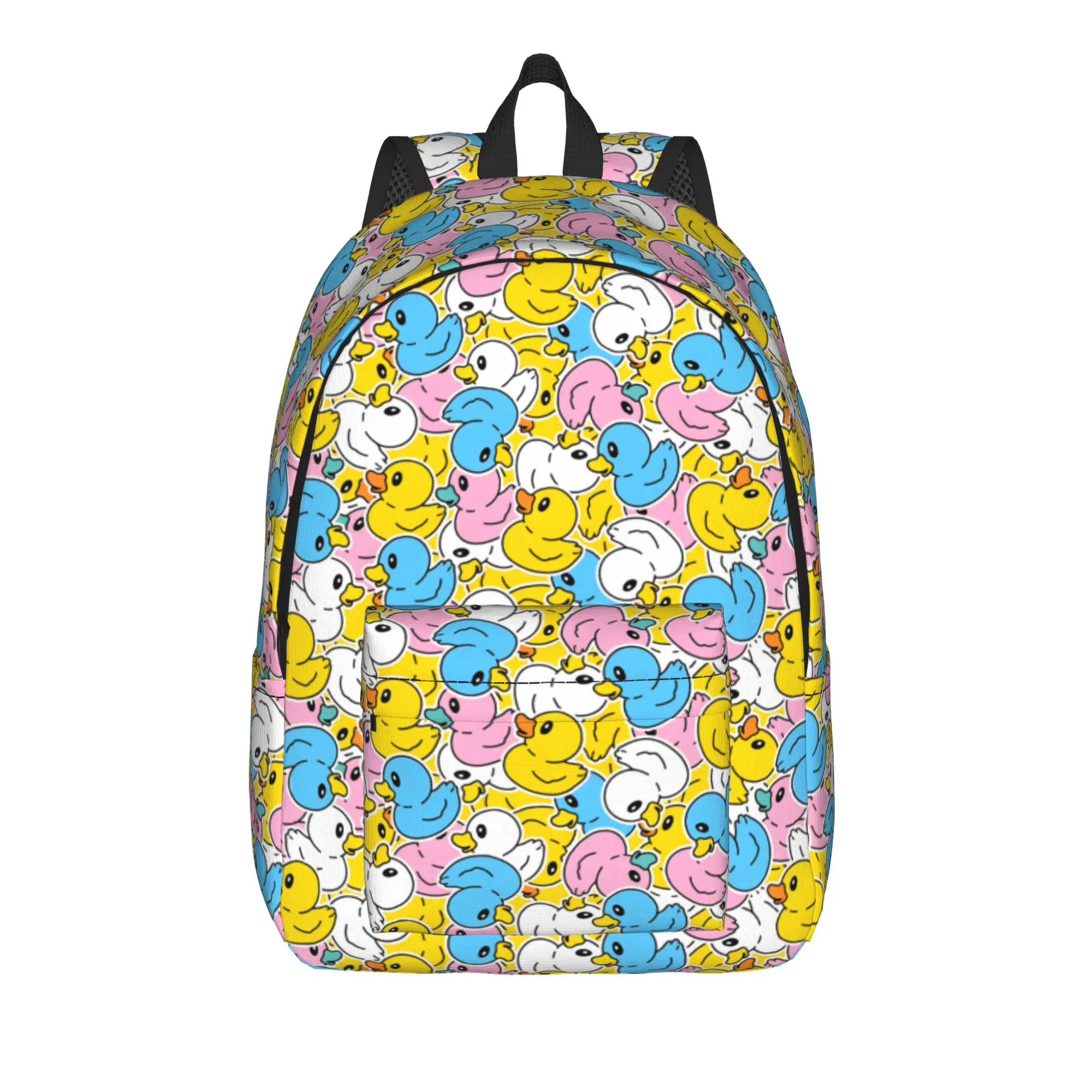 Duck seamless pattern rubber duck Backpack Teen  Durable Backpacks Polyester Kawaii School Bags Hiking Designer Rucksack
