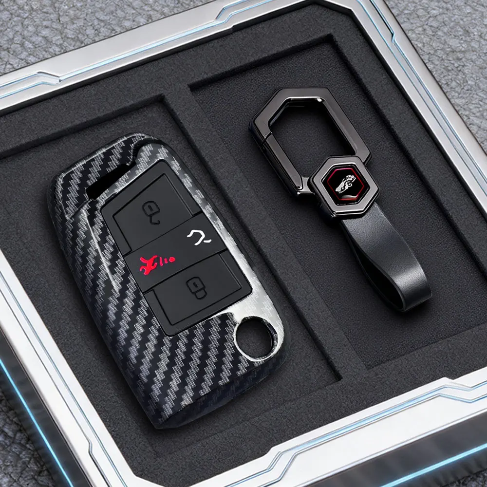 3 4 Tasten Carbon Auto Schlüssel Fall Abdeckung Fob Für Volkswagen VW Golf 7 ALLTRACK MK7 Tiguan SEAT Ateca Leon FR 2 Ibiza Skoda Octavia – Detail 5