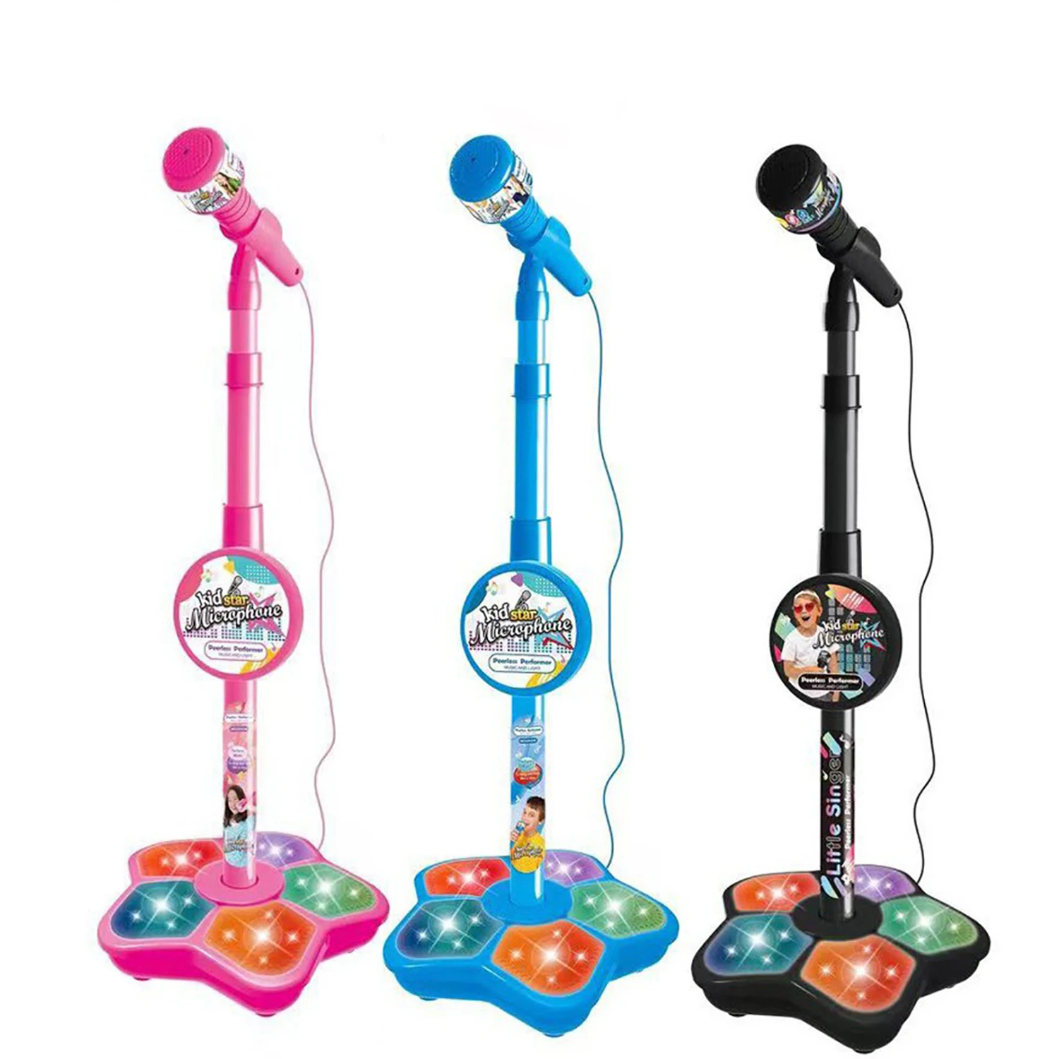 

Детская игрушка-микрофон, с помощью которого можно играть песни. Игрушка-караоке с подставкой для пения стоя